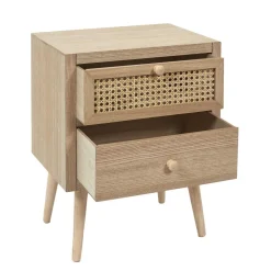 Table de Chevet CANNAGE 2 Tiroirs Bois