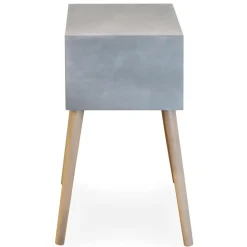 Table De Chevet Grise et Bois 1 Tiroir VERAH