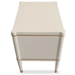 Table de chevet élégante 2 tiroirs Optimus Beige clair et Or