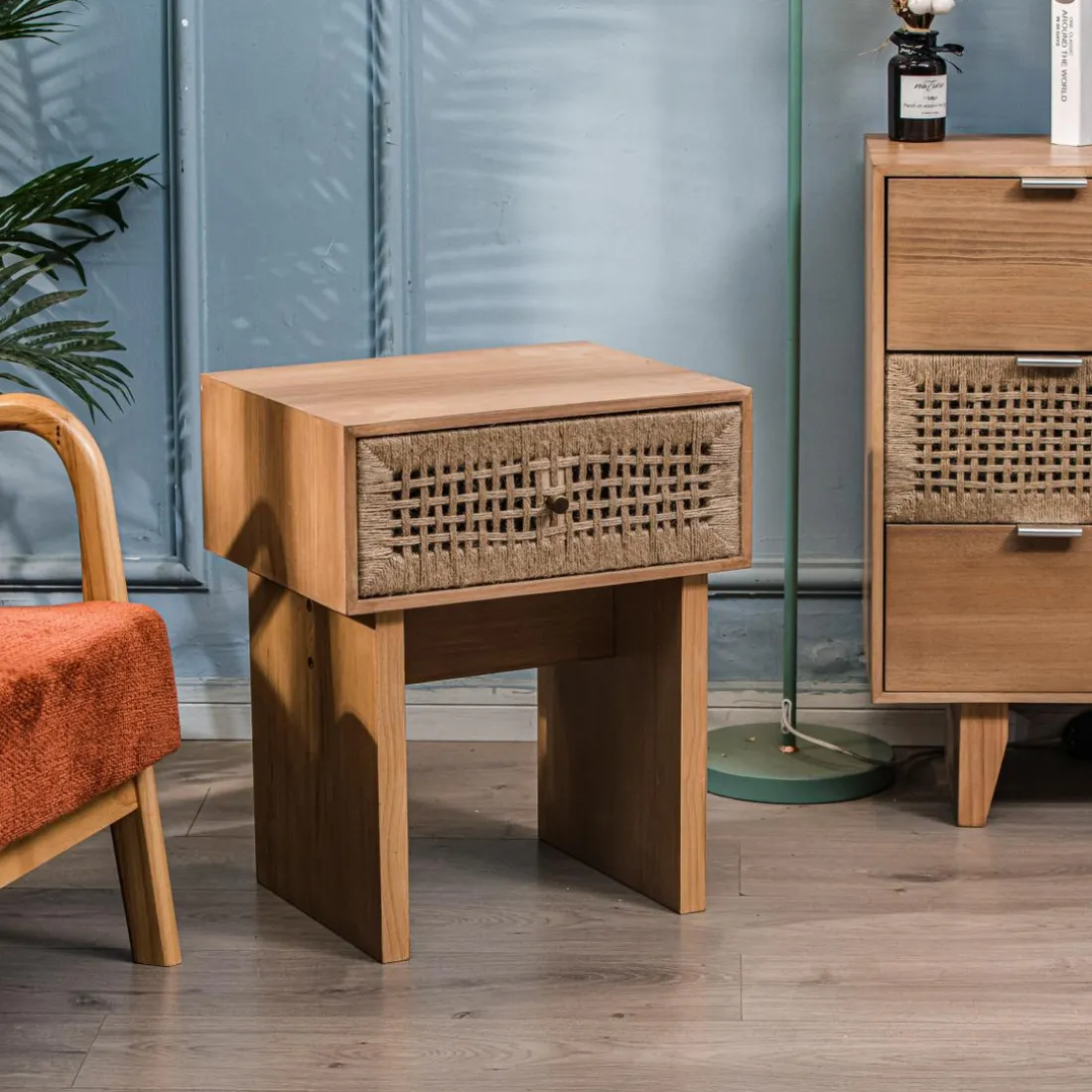 Table de Chevet Nuit Appoint Scandinave en Bois
