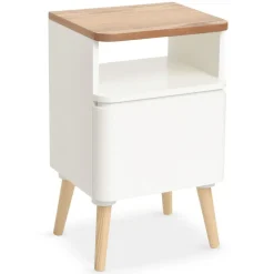 Table de Chevet Scandinave Bois Blanc ACHUMAWI