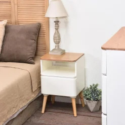 Table de Chevet Scandinave Bois Blanc ACHUMAWI