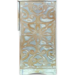 Table de chevet style oriental bois sculpté 1 porte Monbolyto Bois Gris
