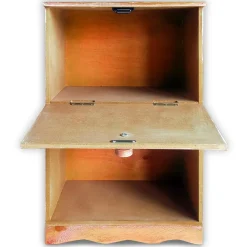 Table de chevet style oriental bois sculpté 1 porte Monbolyto Bois Rose