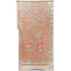 Table de chevet style oriental bois sculpté 1 porte Monbolyto Bois Rose