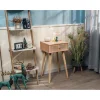 Table de chevet/appoint scandinave en bois tiroir Cannage Rotin Marron