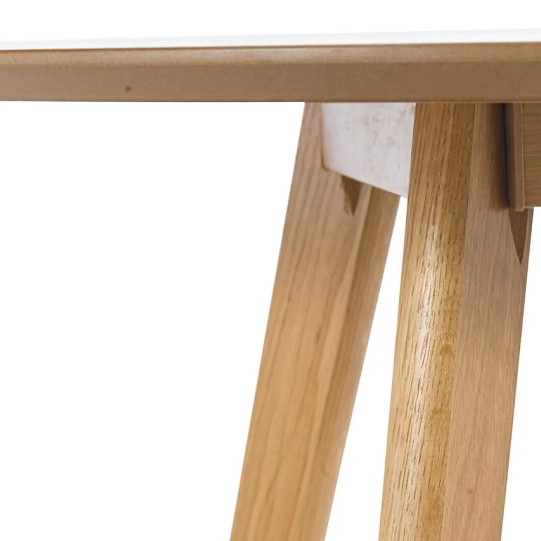 Table de cuisine ronde 'MIDY' finition naturelle style scandinave