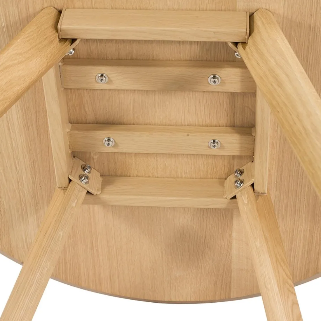 Table de cuisine ronde 'MIDY' finition naturelle style scandinave