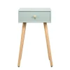 Table de Nuit Scandinave en Bois 1 Tiroir NARITA - Verte