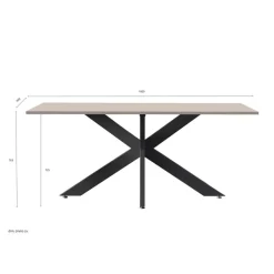 Table de repas pieds métal en Panneau de particules SPIDER