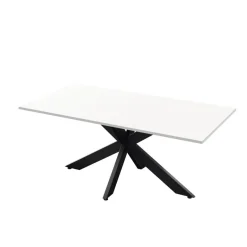 Table de repas SPIDER pieds métal Panneaux de particules de première qualité blanc
