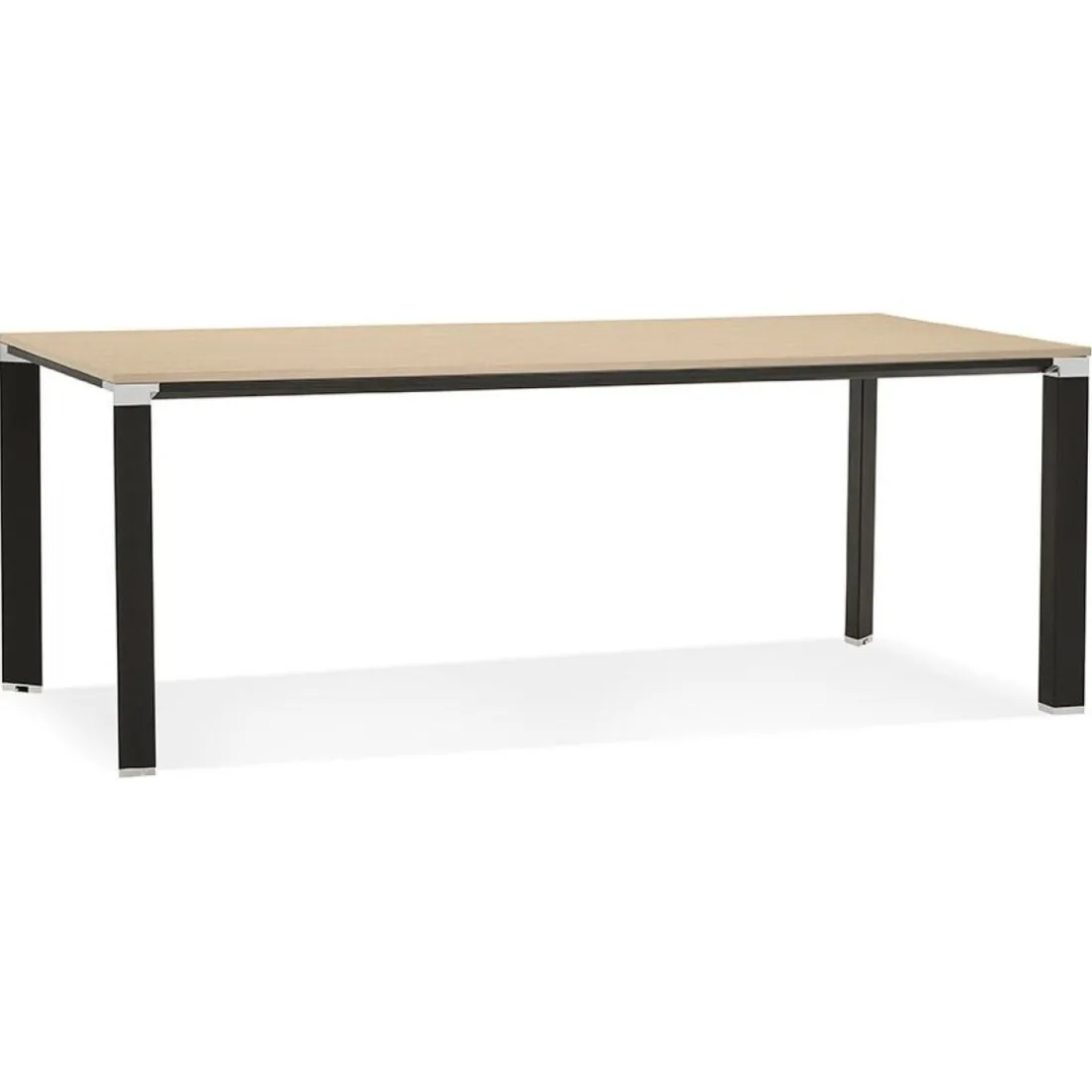 Table de réunion / à manger design 'XLINE' en bois finition naturelle et structure noire