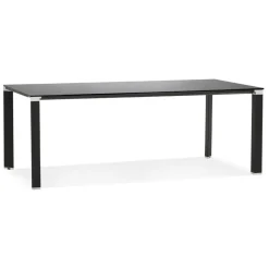 Table de réunion ou à manger design 'XLINE' en verre noir