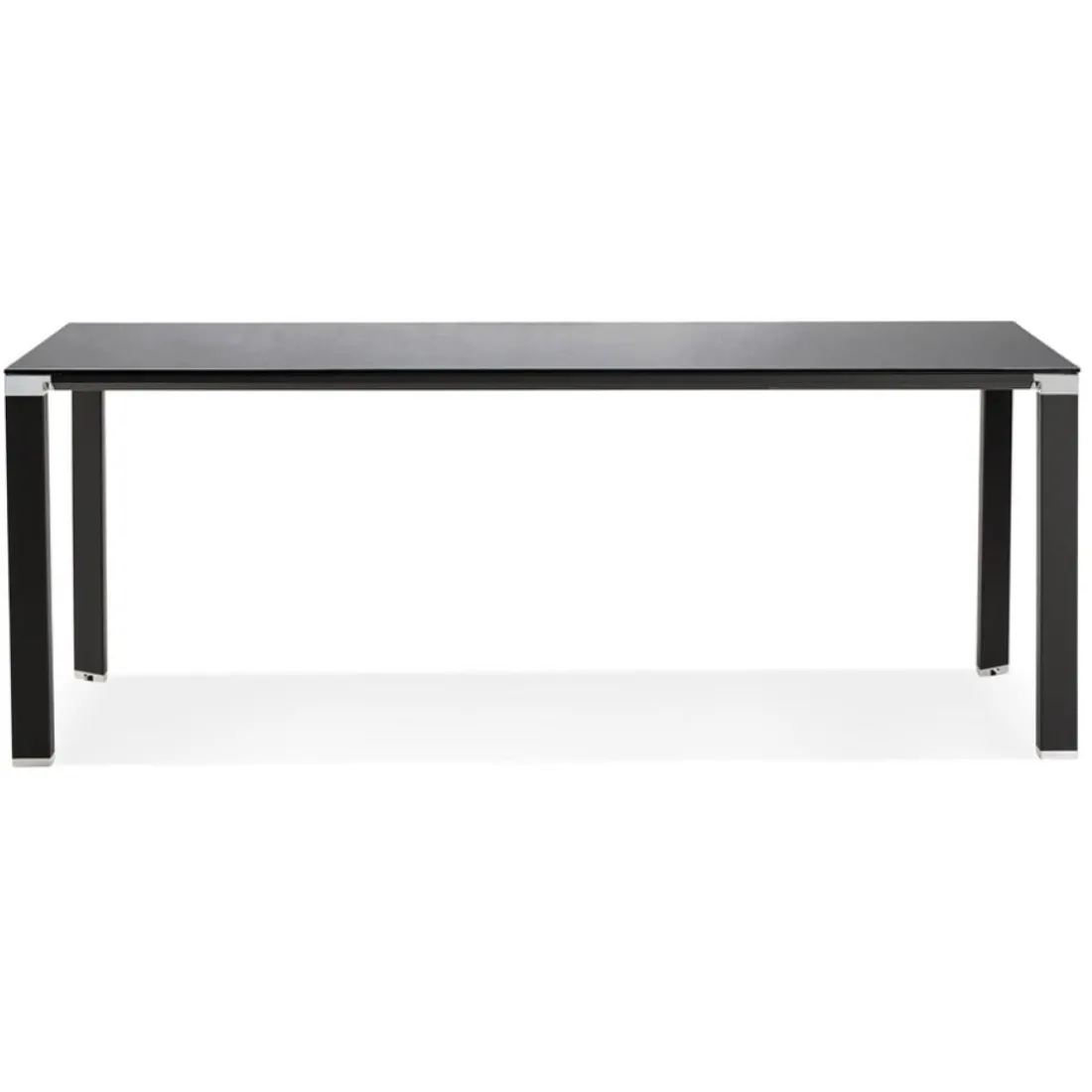 Table de réunion ou à manger design 'XLINE' en verre noir