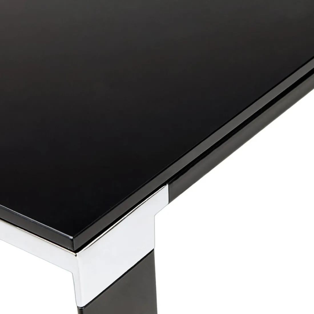 Table de réunion ou à manger design 'XLINE' en verre noir
