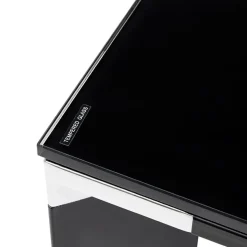 Table de réunion ou à manger design 'XLINE' en verre noir
