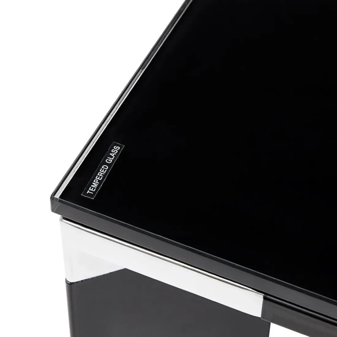 Table de réunion ou à manger design 'XLINE' en verre noir