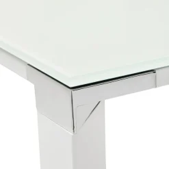 Table de réunion ou à manger design 'XLINE' en verre blanc