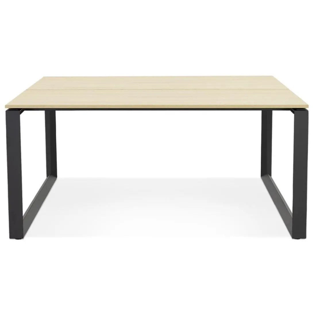 Table de réunion ou bureau bench 'BAKUS SQUARE' en bois naturelle et métal noir