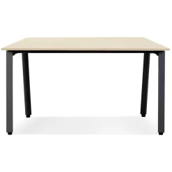 Table de réunion ou bureau bench en bois finition naturelle et métal noir