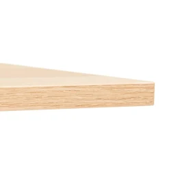 Table de réunion ou bureau bench 'AMADEUS SQUARE' en bois finition naturelle et métal blanc
