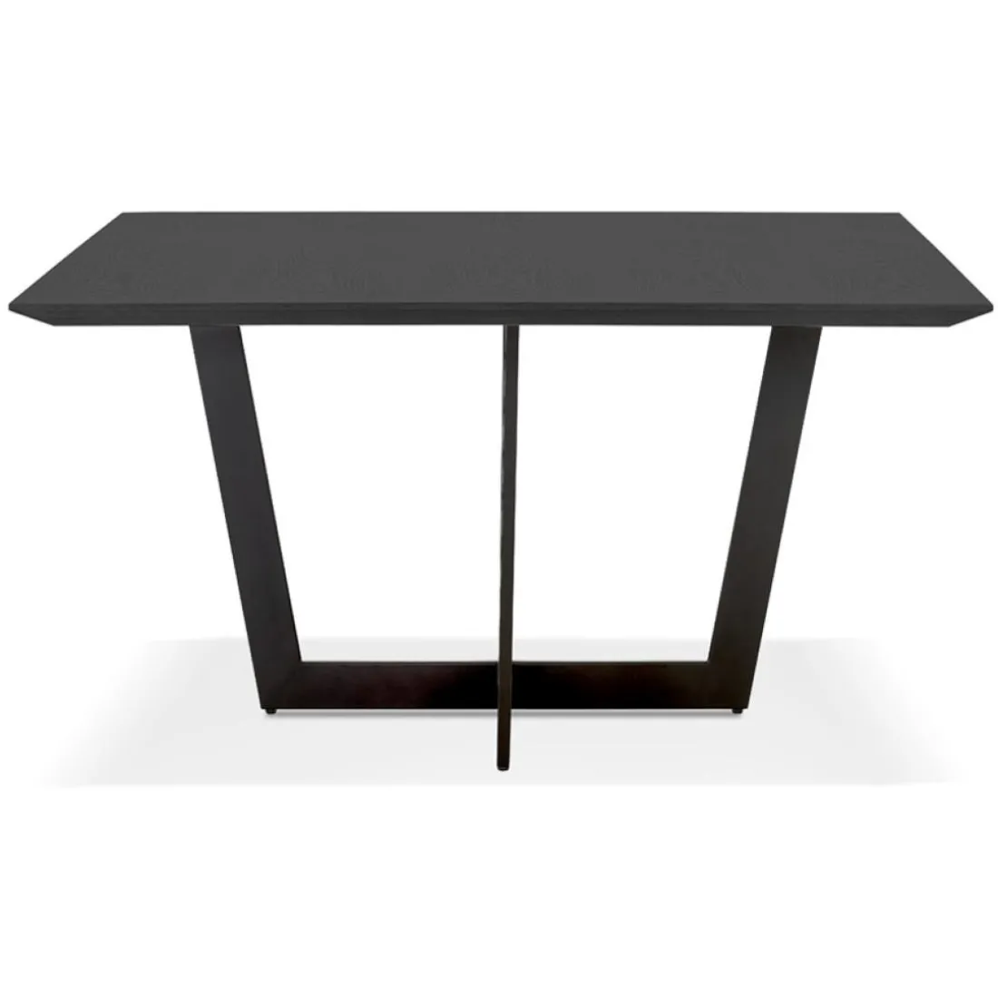 Table de salle à manger carrée 'ANITA' en bois et métal noir