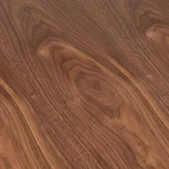 Table de salle à manger ronde 'LULU' en bois finition Noyer et métal noir