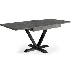 Table Design Rétractable Effet Béton Gris WELL