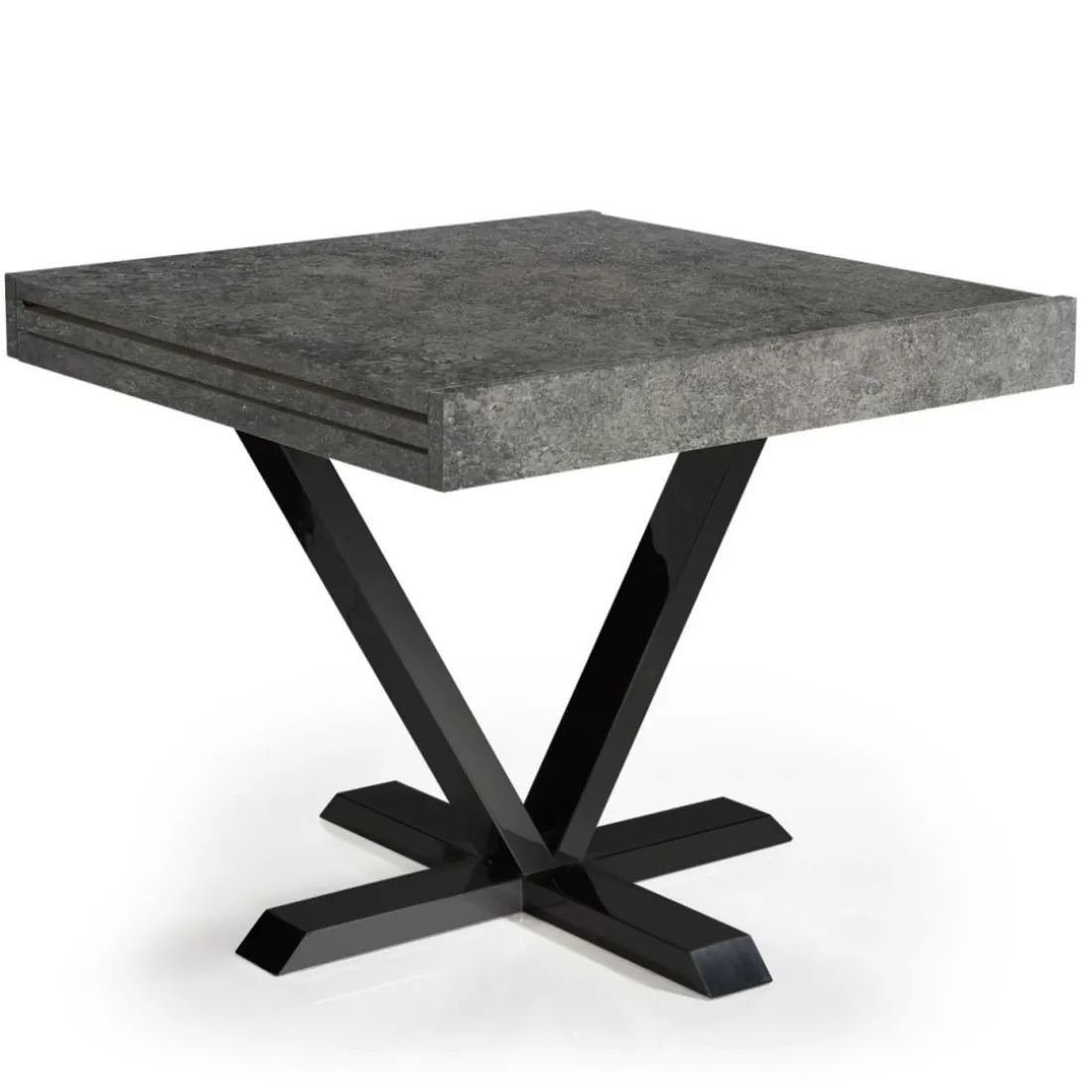 Table Design Rétractable Effet Béton Gris WELL