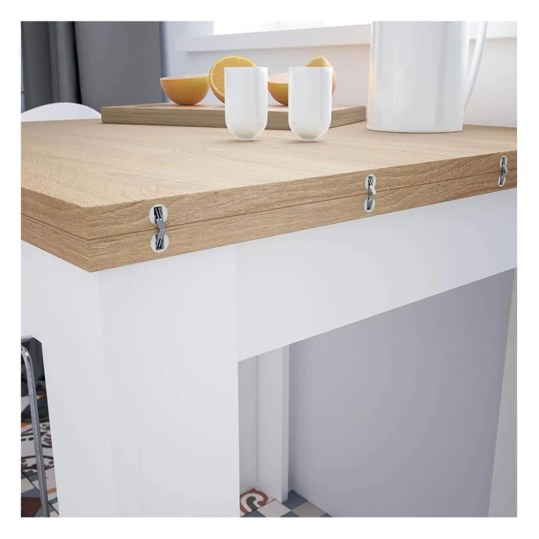 Table extensible système d'ouverture en livre