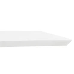 Table haute design 'MAMBO BAR' blanche avec pied en métal brossé