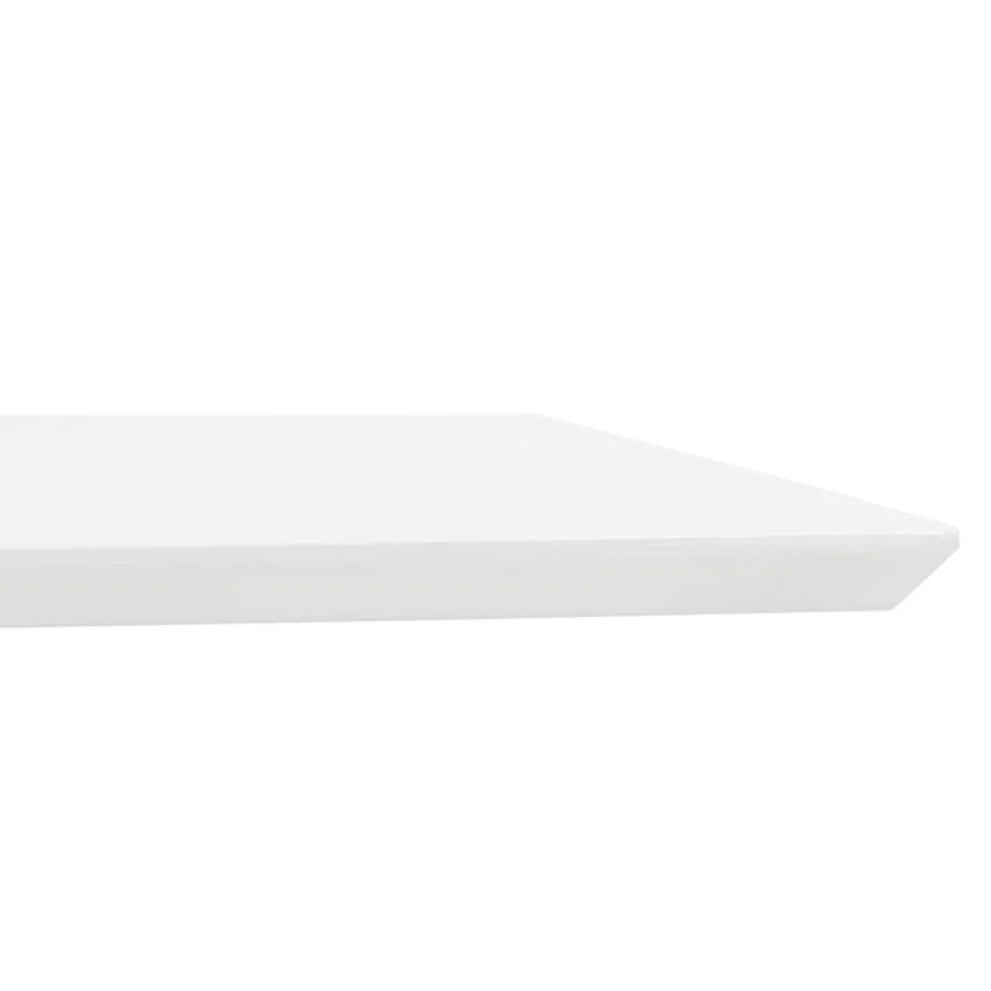 Table haute design 'MAMBO BAR' blanche avec pied en métal brossé