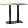 Table haute design 'ZUMBA BAR' en bois finition naturelle avec pied en métal noir