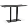 Table haute design 'ZUMBA BAR' noire avec pied en métal noir