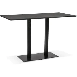 Table haute design 'ZUMBA BAR' noire avec pied en métal noir
