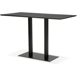Table haute design 'ZUMBA BAR' noire avec pied en métal noir