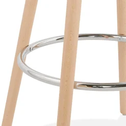 Table haute, Mange-debout rond 'GALA' en bois noir et pieds finition naturelle