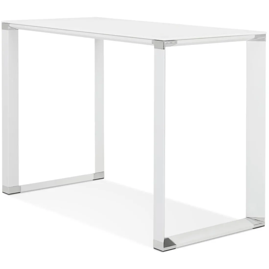 Table haute ou bureau haut 'XLINE HIGH TABLE' en verre blanc