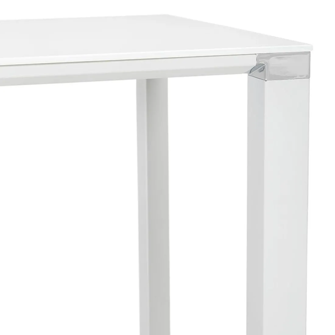Table haute ou bureau haut 'XLINE HIGH TABLE' en verre blanc