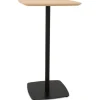 Table haute 'PATATI' en bois finition naturelle et métal noir