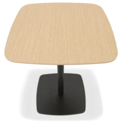 Table haute 'PATATI' en bois finition naturelle et métal noir