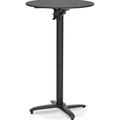 Table haute pliable 'PAXTON' ronde noire