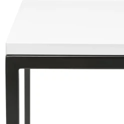 Table haute style industriel 'ORTOS' avec plateau blanc et structure noire idéale pour les professionnels