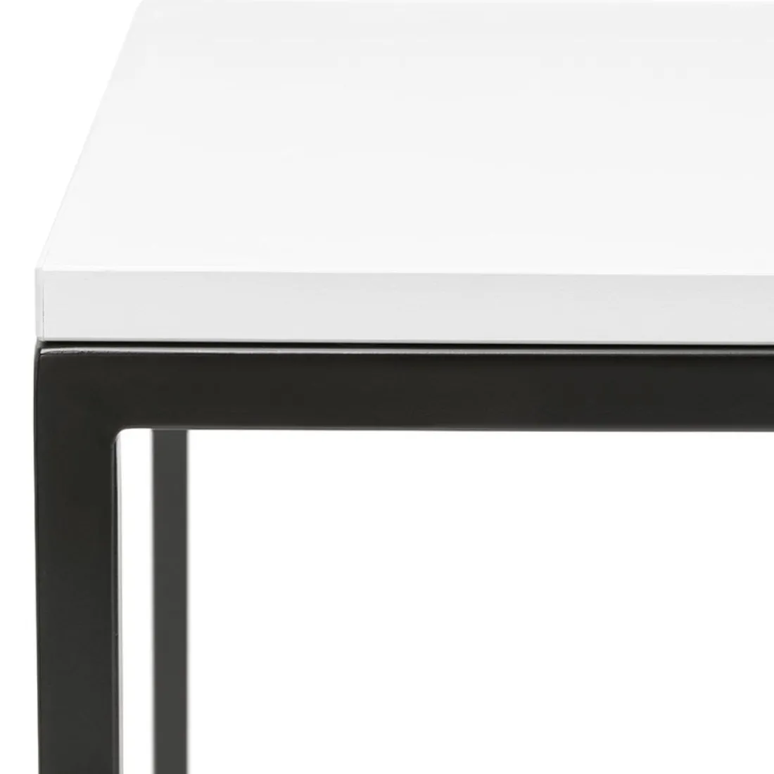 Table haute style industriel 'ORTOS' avec plateau blanc et structure noire idéale pour les professionnels