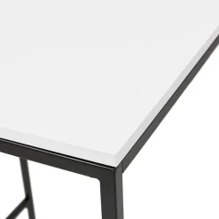 Table haute style industriel 'ORTOS' avec plateau blanc et structure noire idéale pour les professionnels