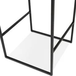 Table haute style industriel 'ORTOS' avec plateau blanc et structure noire idéale pour les professionnels