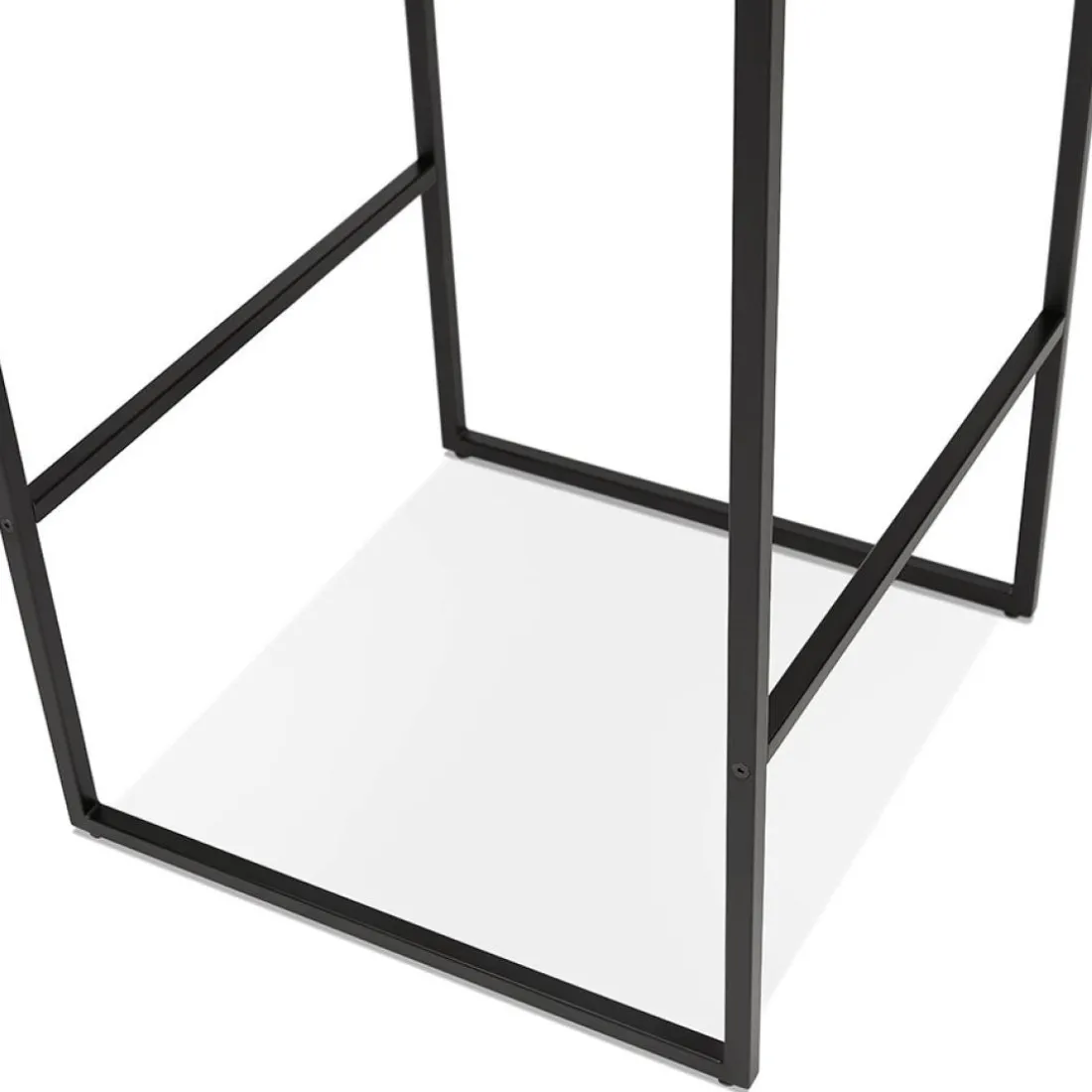 Table haute style industriel 'ORTOS' avec plateau blanc et structure noire idéale pour les professionnels