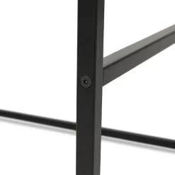 Table haute style industriel 'ORTOS' avec plateau blanc et structure noire idéale pour les professionnels