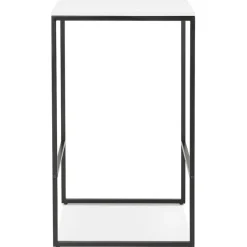 Table haute style industriel 'ORTOS' avec plateau blanc et structure noire idéale pour les professionnels