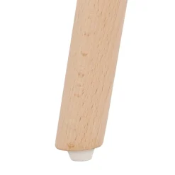 Table haute,Mange-debout rond 'GALA' en bois blanc et pieds finition naturelle